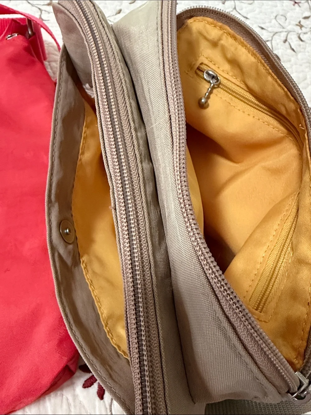 Baggallini Red and Taupe Lightweight Crossbody Duo